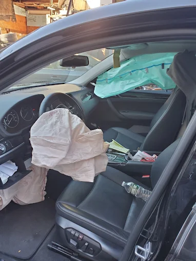 A car with its airbags deployed